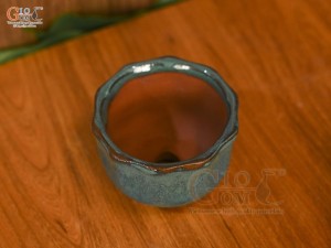 Chậu cây mini men hỏa biến miệng lượn, đường kính 8cm