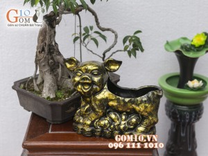 Chậu tượng trồng cây dáng lợn tai vểnh