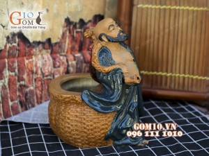 Chậu tượng trồng cây dáng Đạt Ma, 25cm