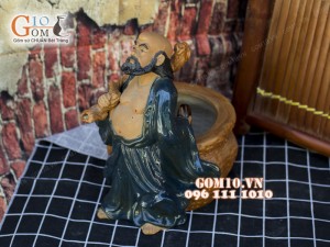 Chậu tượng trồng cây dáng Đạt Ma, 25cm