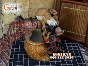 Chậu tượng trồng cây dáng Ông Thọ, 22cm