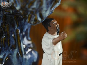 Chậu Lý Bạch say trăng men hoả biến, cao 42cm