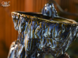 Chậu Lý Bạch say trăng men hoả biến, cao 42cm