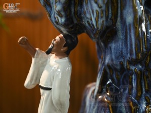 Chậu Lý Bạch say trăng men hoả biến, cao 42cm