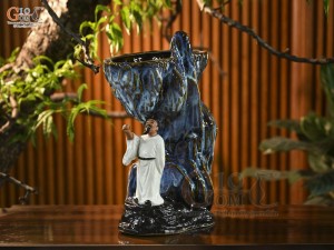 Chậu Lý Bạch say trăng men hoả biến, cao 42cm