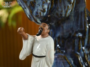 Chậu Lý Bạch say trăng men hoả biến, cao 42cm