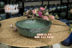 Chậu men hỏa biến, đường kính 45cm