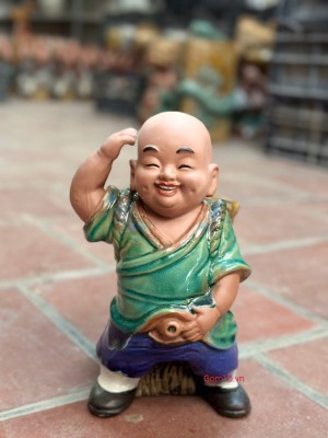 Chậu tượng cu tè men bóng cao 26cm