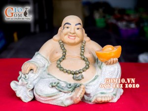 Chậu tượng Di Lạc cầm vàng 25 x 31cm