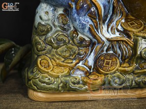 Chậu tượng gốm Mã Đáo Thành Công men hỏa biến , dài 44cm