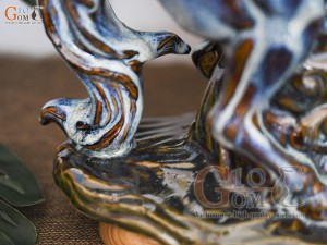 Chậu tượng Mã Đáo Thành Công men hỏa biến, dài 44cm