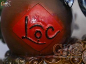 Chậu tượng Mã Đáo Thành Công men hỏa biến, dài 44cm