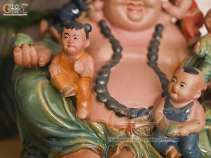 Chậu tượng trồng cây dáng Di Lạc Ngũ Phúc, dài 40cm