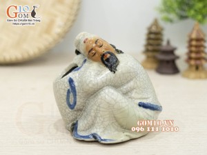 Chậu tượng trồng cây men ngọc dáng Lý Bạch say rượu, cao 12cm Chậu tượng trồng cây men ngọc dáng Lý Bạch say rượu, cao 12cm