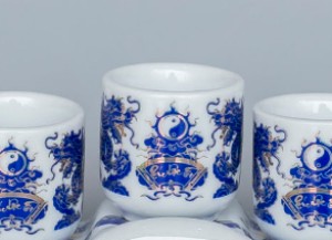 Chén kỷ lẻ họa tiết Rồng xanh kim (1 chiếc)