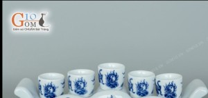 Chén kỷ men trắng Phúc Lộc