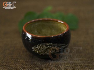 Chén men hỏa biến màu mật ong