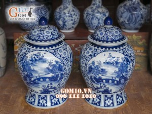 Chóe đại men rong cổ vẽ cảnh sơn thủy 40 Lít ( Hàng vẽ tay )