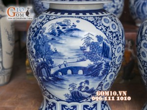 Chóe đại men rong cổ vẽ cảnh sơn thủy 40 Lít ( Hàng vẽ tay )