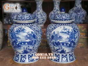 Chóe đại men rong cổ vẽ cảnh sơn thủy 40 Lít ( Hàng vẽ tay )