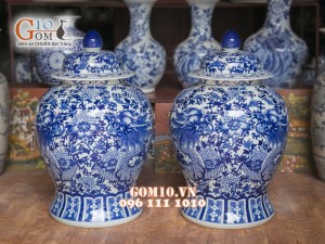 Chóe đại men rong cổ vẽ Rồng tiến vua 40 Lít ( Hàng vẽ tay )