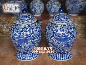 Chóe đại men rong cổ vẽ Rồng tiến vua 40 Lít ( Hàng vẽ tay )