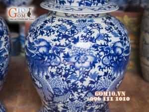 Chóe đại men rong cổ vẽ Rồng tiến vua 40 Lít ( Hàng vẽ tay )