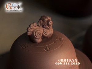 Chóe gốm đất đỏ họa tiết rồng 20L