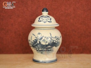 Choé men  rạn hoạ tiết hoa sen cao 17cm