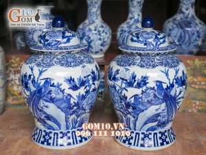 Chóe men rong cổ vẽ cảnh Chim Hoa 40 Lít ( Hàng vẽ tay )