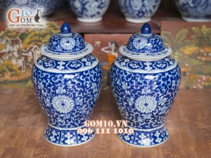 Chóe men rong cổ vẽ hoa sen dây 15 Lít ( Hàng vẽ tay )