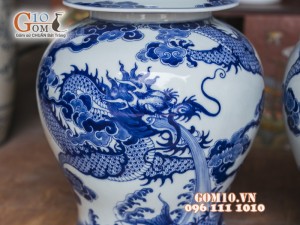 Đôi chóe men rong cổ vẽ Rồng 15 Lít ( Hàng vẽ tay )