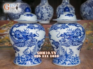 Đôi chóe men rong cổ vẽ Rồng 15 Lít ( Hàng vẽ tay )