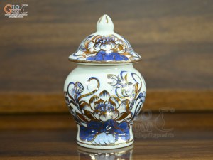 Chóe thờ men lam vẽ Sen Đại Cát vẽ vàng, cao 17cm