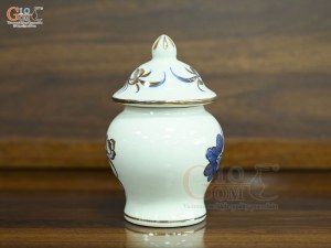 Chóe thờ men lam vẽ Sen Đại Cát vẽ vàng, cao 17cm