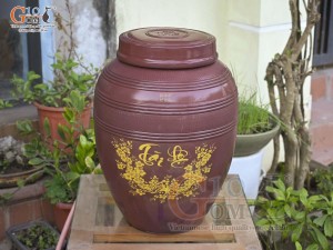 Chum gốm 2 nắp Tài Lộc, 70L