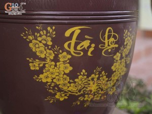 Chum gốm 2 nắp Tài Lộc, 70L