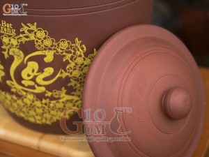 Chum gốm đựng gạo Tài Lộc, 15kg