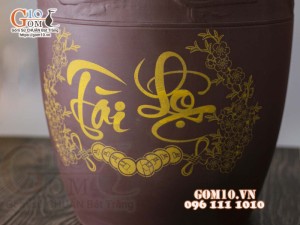 Chum gốm đựng gạo Tài Lộc, 10kg
