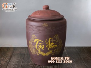 Chum gốm đựng gạo Tài Lộc, 20kg