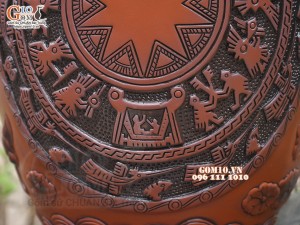 Chum gốm ngâm rượu đắp nổi Liên Hoa Ngư cao cấp, 150 lít