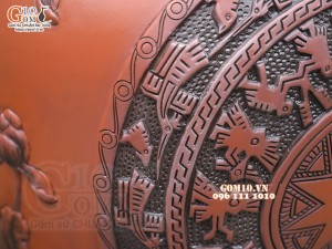 Chum gốm ngâm rượu đắp nổi Liên Hoa Ngư cao cấp, 150 lít