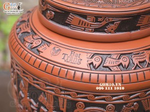 Chum gốm ngâm rượu Đông Sơn khắc Hươu cao cấp, 30 lít