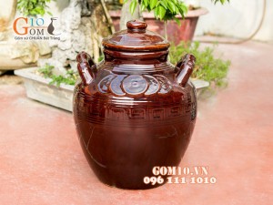 Chum gốm ngâm rượu nâu có quai, 20 Lít