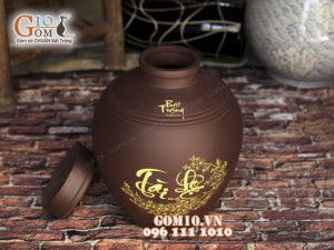 Chum gốm ngâm rượu, họa tiết Tài Lộc 2 Lít