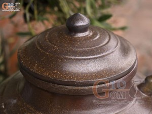 Chum sành men nâu khắc Phúc Lộc Thọ, 200L