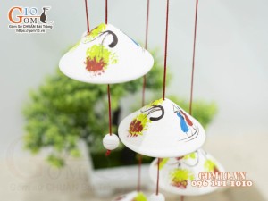 Chuông gió nón lá vẽ cảnh đường kính 6.5 -10cm