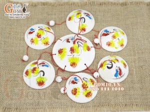 Chuông gió nón lá vẽ cảnh đường kính 6.5 -10cm