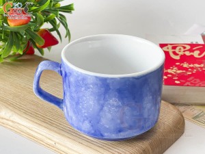 Cốc cà phê quai vuông men đá màu tím, 250ml