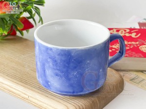 Cốc cà phê quai vuông men đá màu tím, 250ml